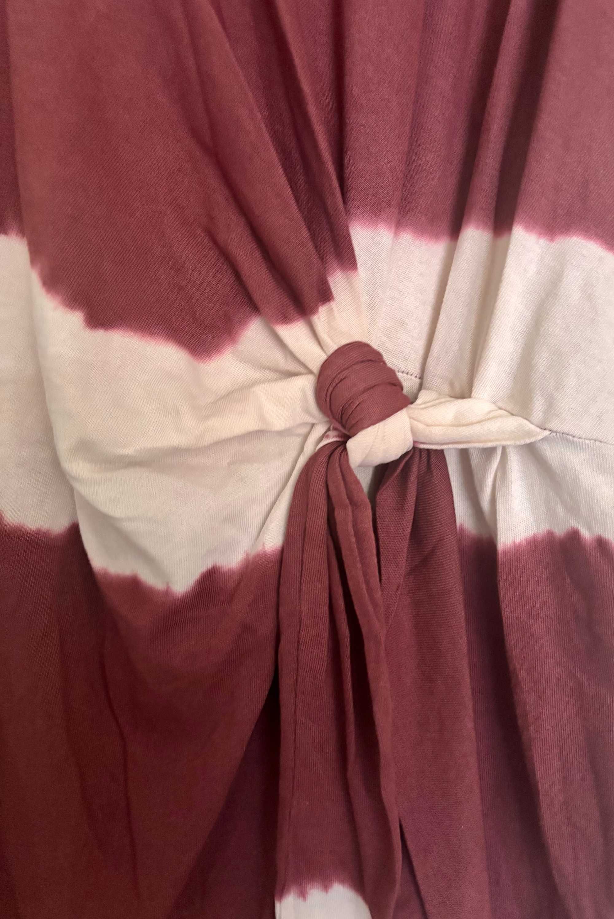 ZARA bawełniana sukienka TIE DYE  z wiązaniem w pasie