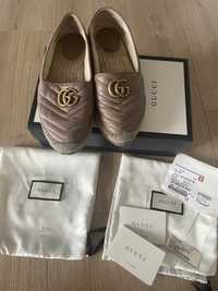 Brazowe espadryle Gucci 40 oryginalne