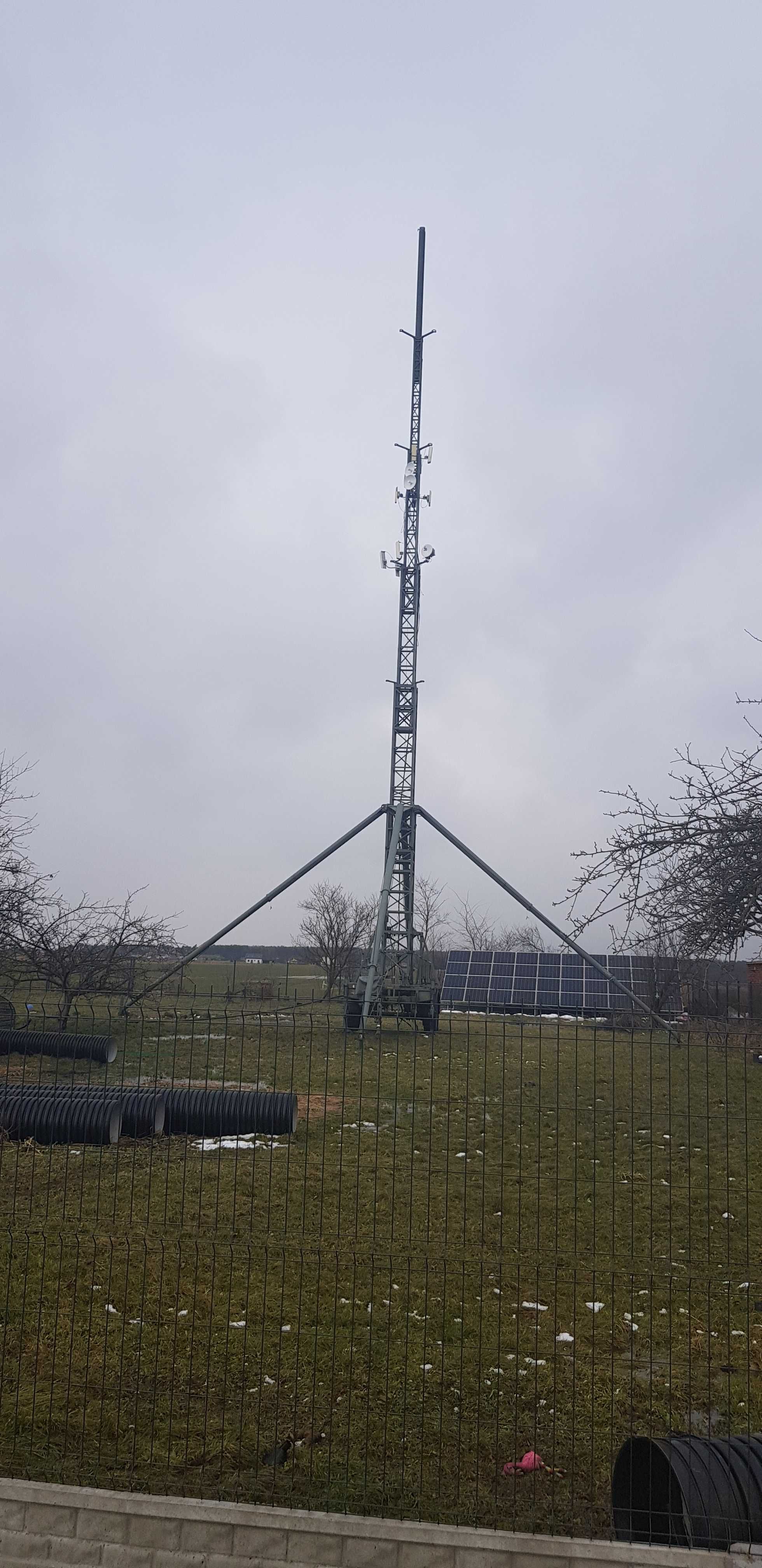 Maszt 25m / Wojskowa wieża (Pomiar wiatru, BTS, Internet, Radiostacja)