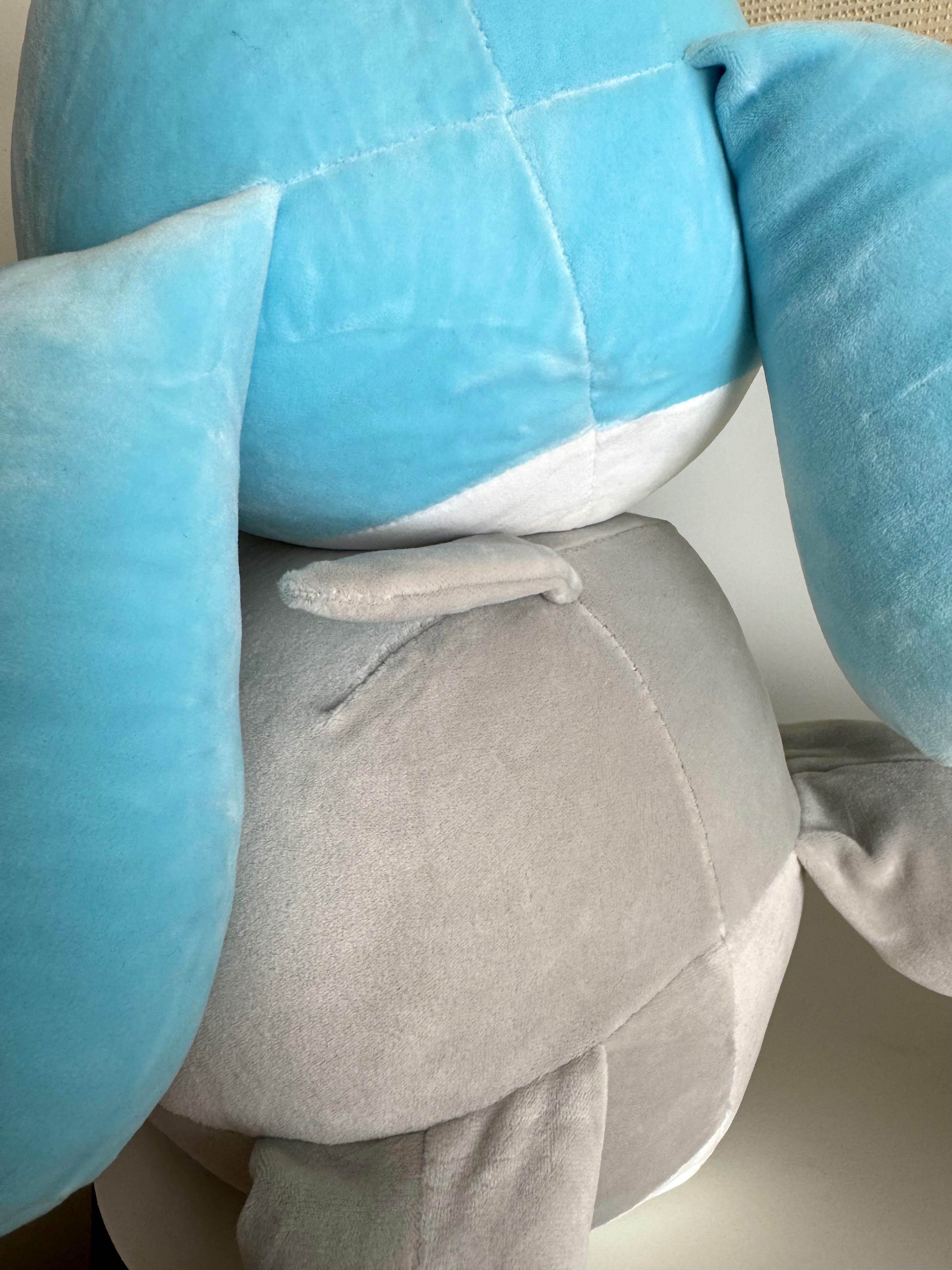 Нові набор М'яка іграшка плед Бегемот сірий блакитний подушка батон