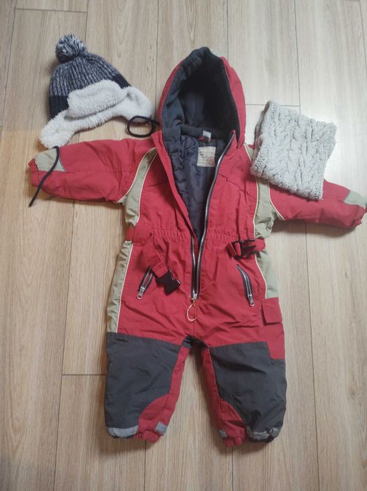 Kombinezon zimowy dla chłopca rozm 92 + czapka i komin