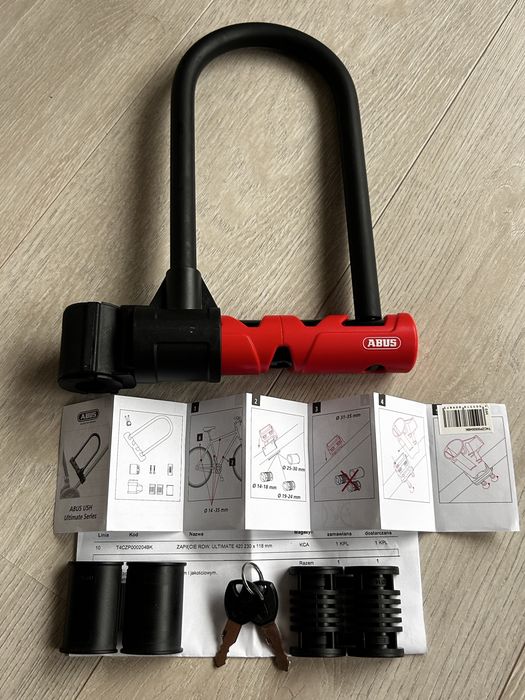 zapięcie u-lock ABUS Ultimate 420/170HB/230 + uchwyt transportowy USH