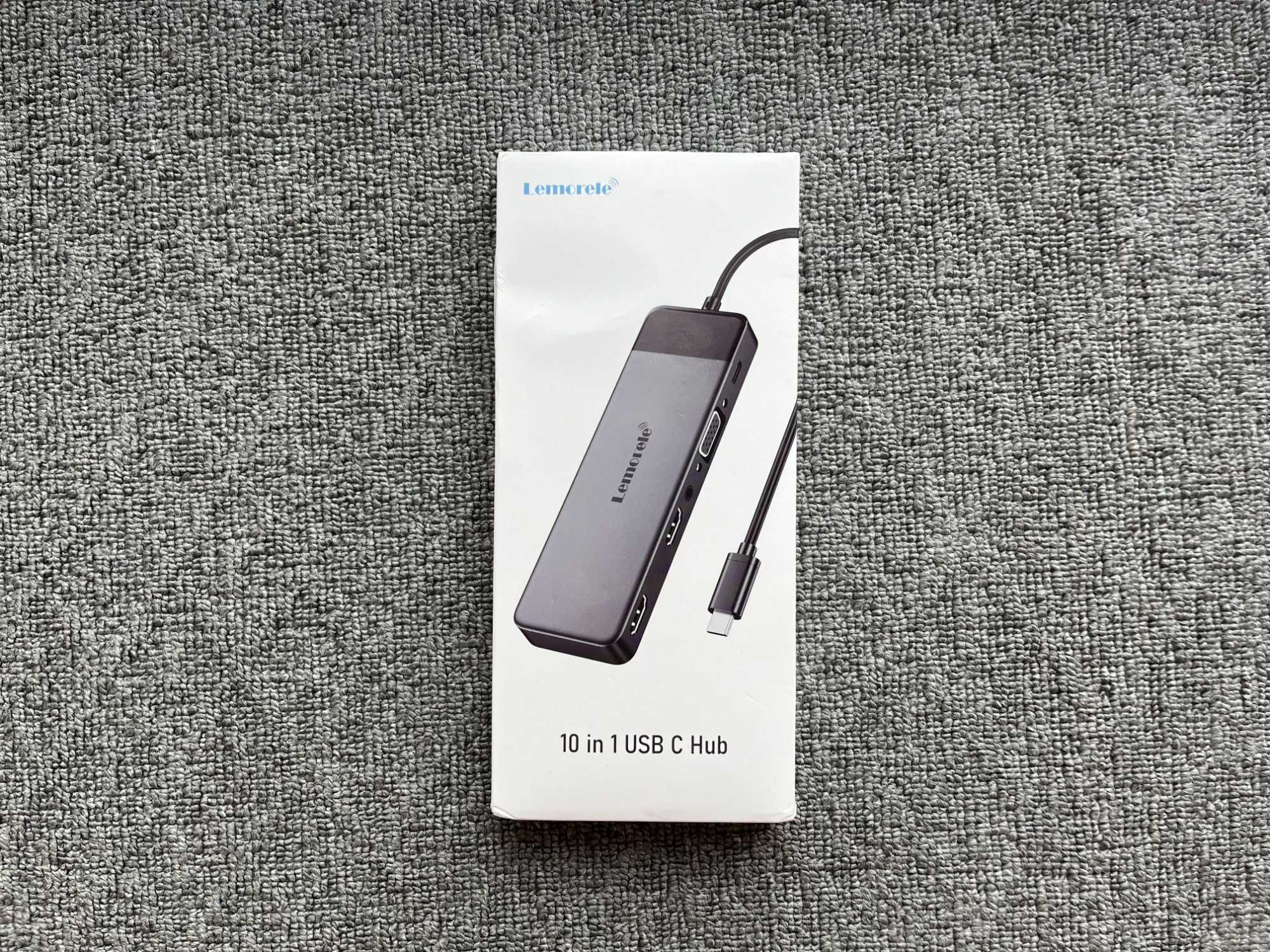 Lemorele  TC94L usb c Hub 10 в 1  2*hdmi 4K 30Hz VGA концентратор хаб