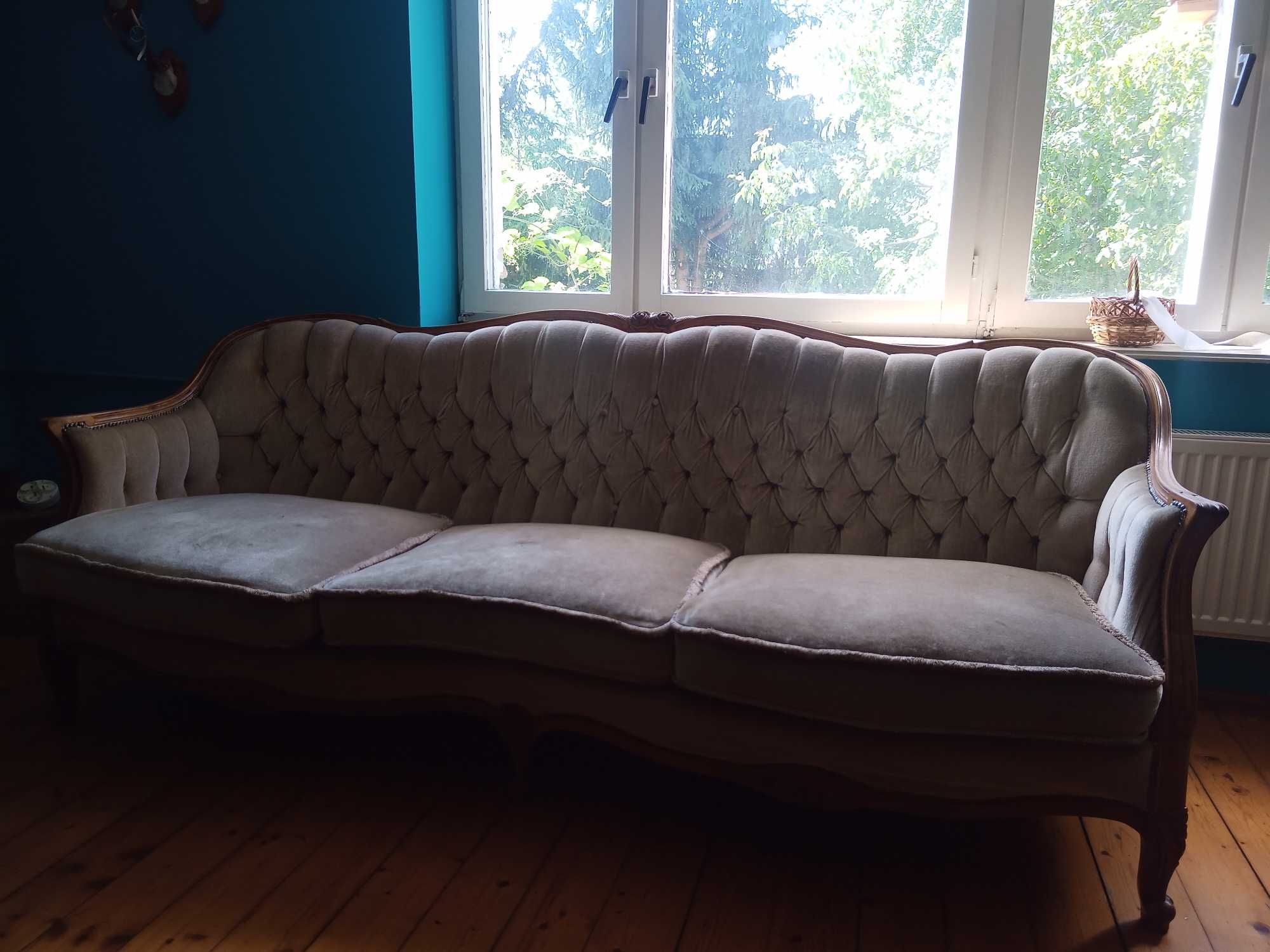 zestaw wypoczynkowy retro 2 fotele i sofa