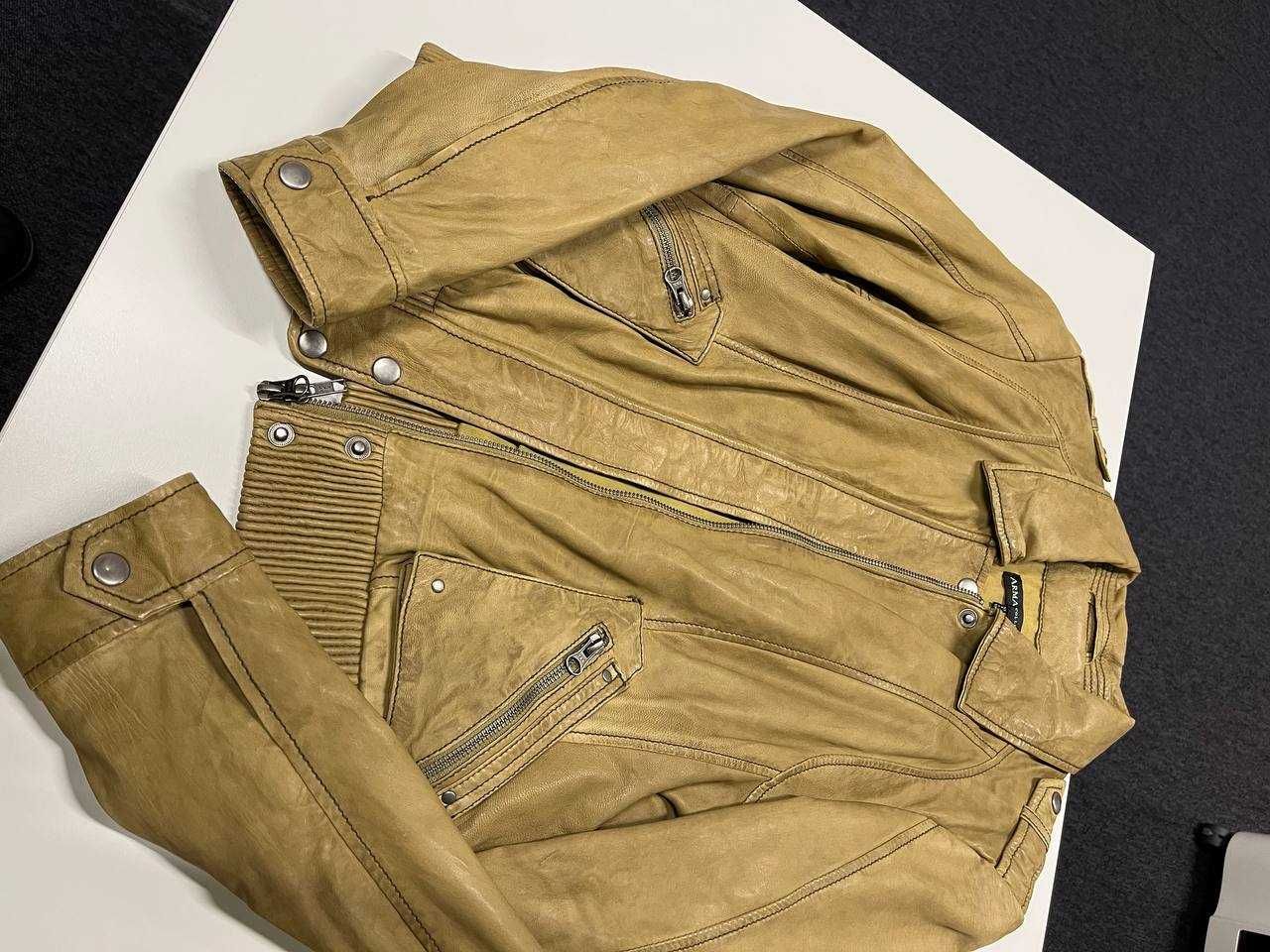 Кожаная куртка ARMA 38р-S-M. Оливковый цвет. Шкіряна куртка
