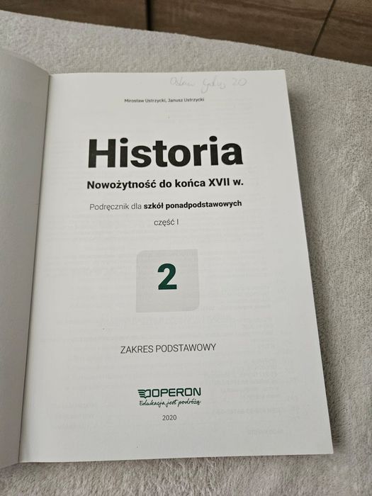 Historia 2 część 1. Liceum,  Technikum. Operon.