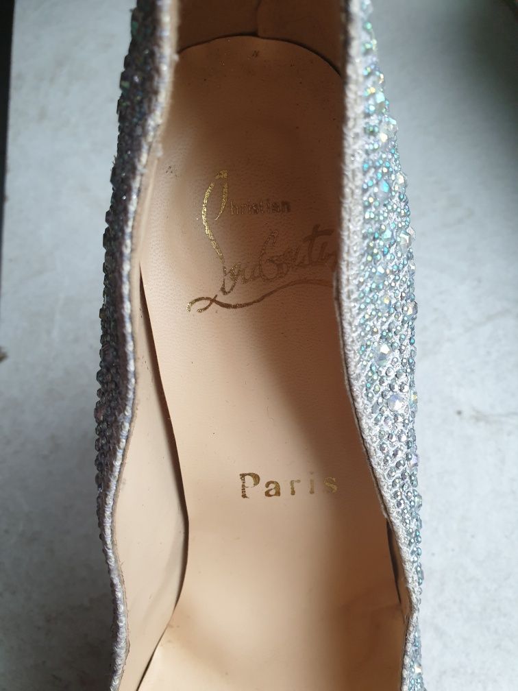 Szpilki Christian Louboutin sylwester wesele bal cekiny 38