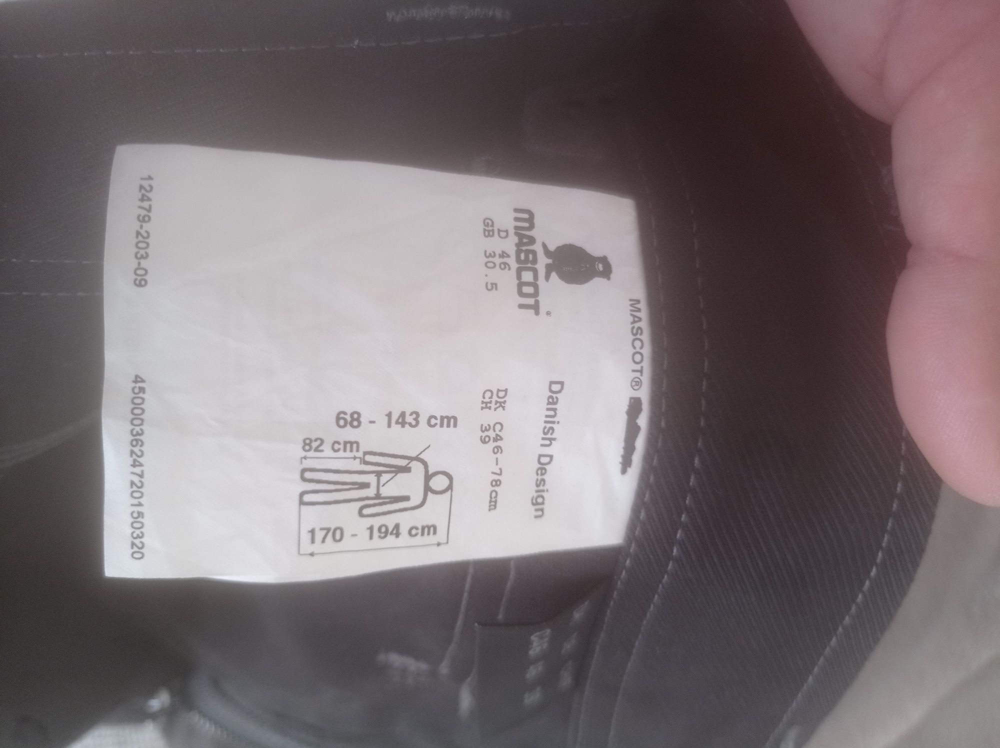 Męskie spodnie robocze Mascot Cordura 78cm pas