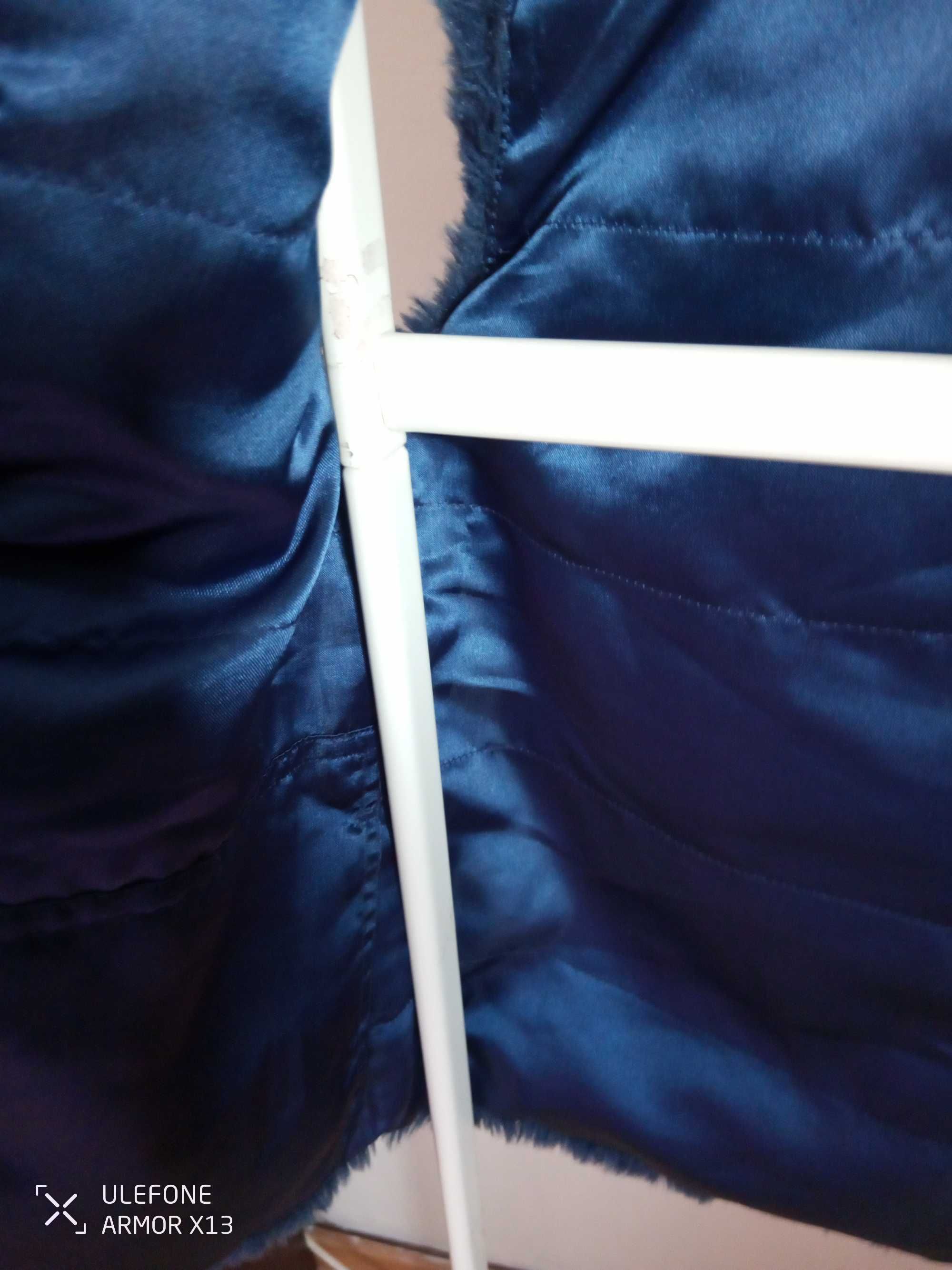 Colete pêlo sintético, azul, tam. M