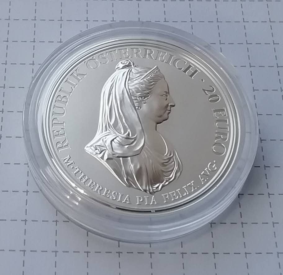 Австрія 20 євро 2018р. СРІБЛО. ПРУФ. 300р. з народження Марії Терези.