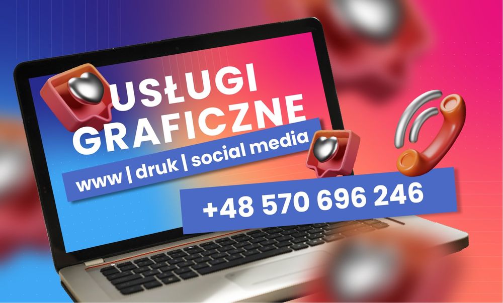 Usługi graficzne projektowanie logo branding reklama druk socia media