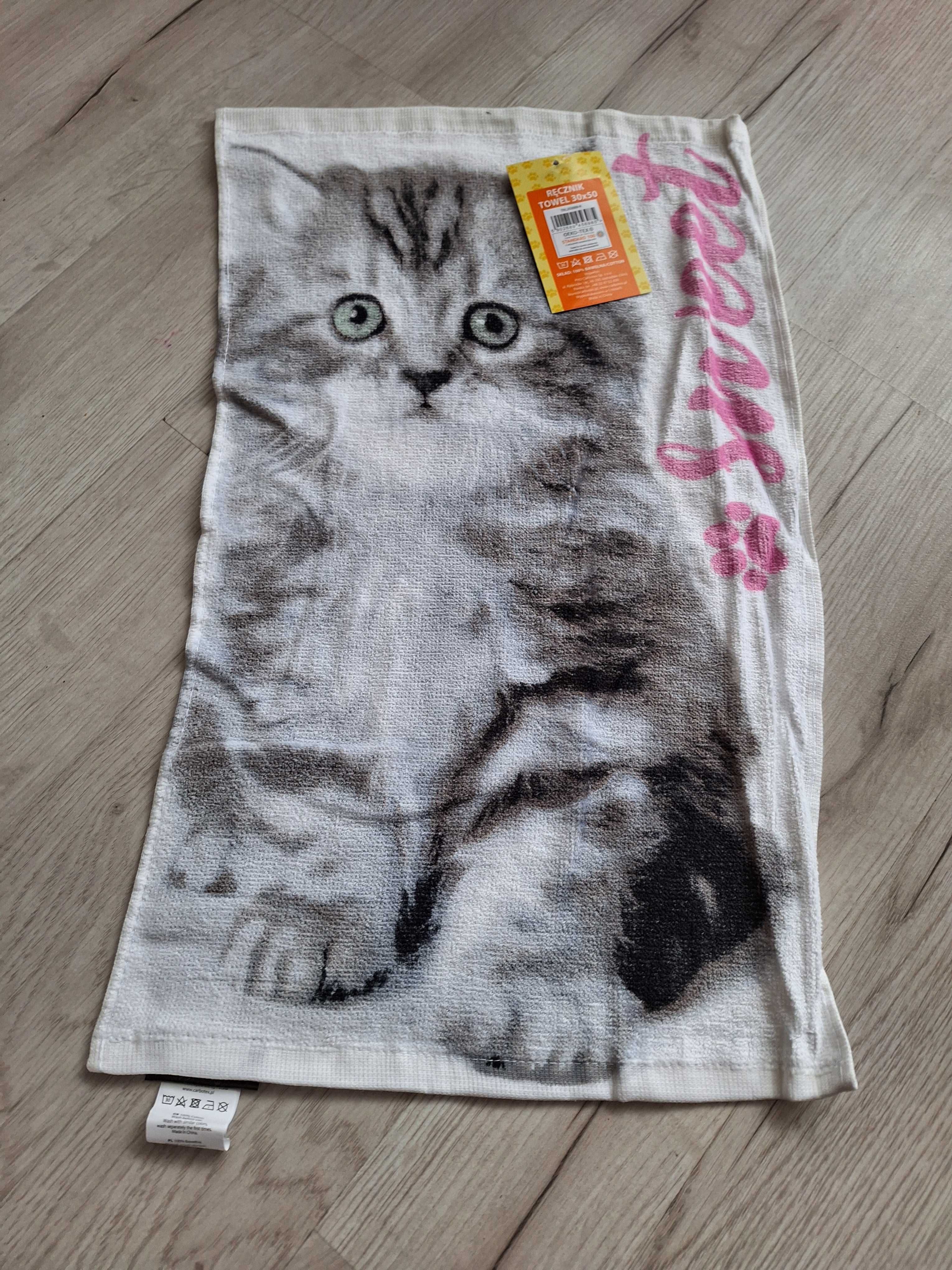 Ręcznik 30x50 Kot idealny do przedszkola