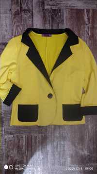 Піджак жіночий, трикотаж жовтого кольору