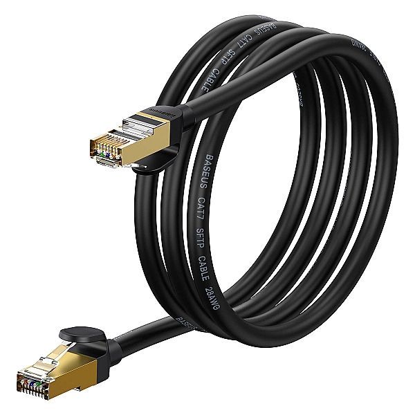 Baseus Speed Seven szybki kabel sieciowy Rj45/10Gbps 1.5m czarny (wkjs