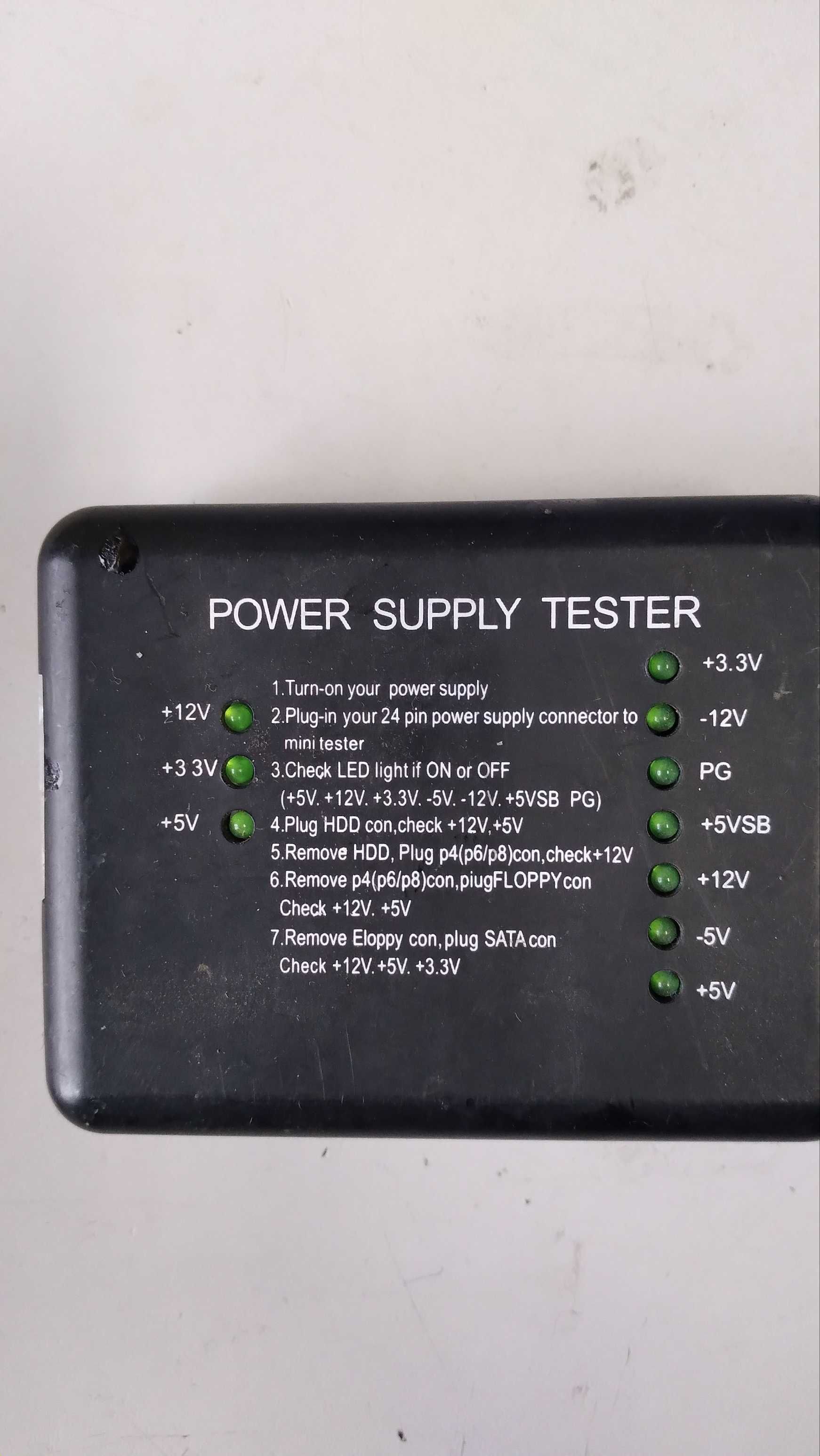 Тестер блоків живлення  для ПК 
Тестер кабельний RJ-45, RJ-12,