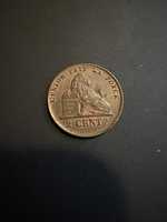 Moeda Bélgica 2 Cent 1857/1858