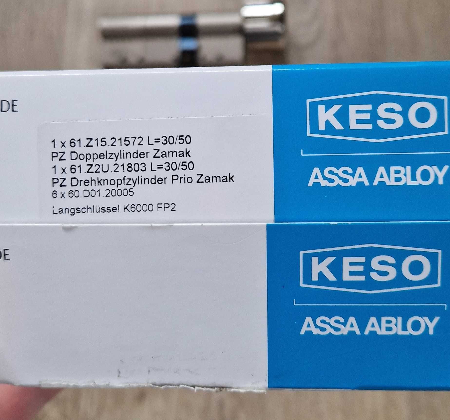 Keso Assa Abloy K6000 FP2 30/50 i 30G/50 szwajcarskie wkładki zamka