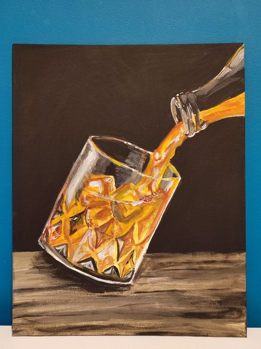 Obraz ręcznie malowany na płótnie 24cm/30cm