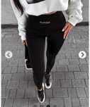 O la voga olv legginsy czarne wysoki stan duzy napis spodnie