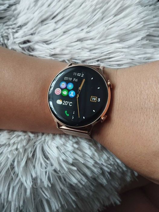 NOWY Smartwatch damski złoty wodoodporny PL menu rozmowy + 4 paski