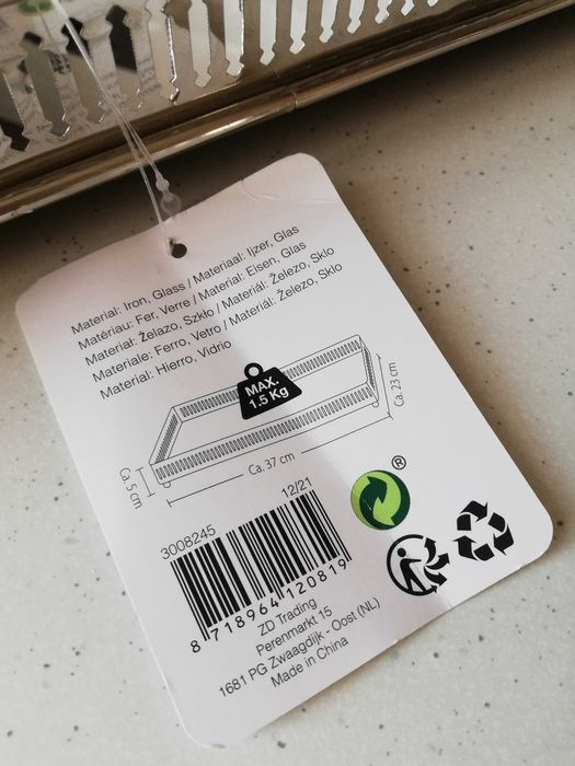 Patera taca dekoracyjna metalowo lustrzana nowa