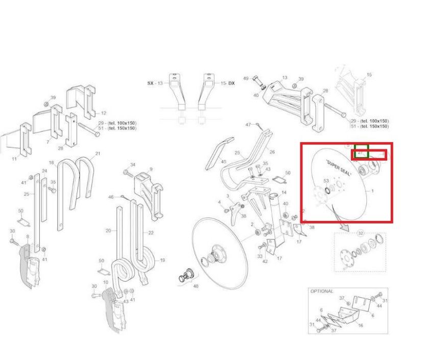 Kompletny talerz redlicy Maschio Gaspardo G1522_5500R siewnik kukurydz