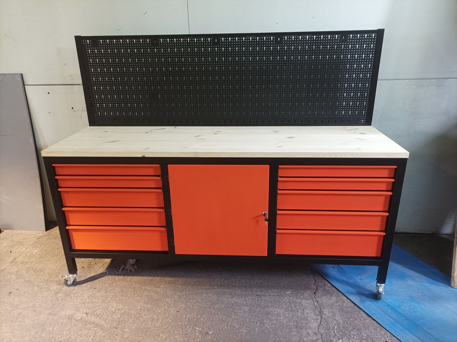 Stół warsztatowy 200x60 z 10 szufladami. Spawany - mega jakość