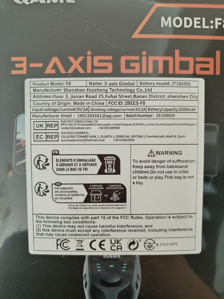 NOWY 3 osiowy gimbal do smartfonów QAML F8