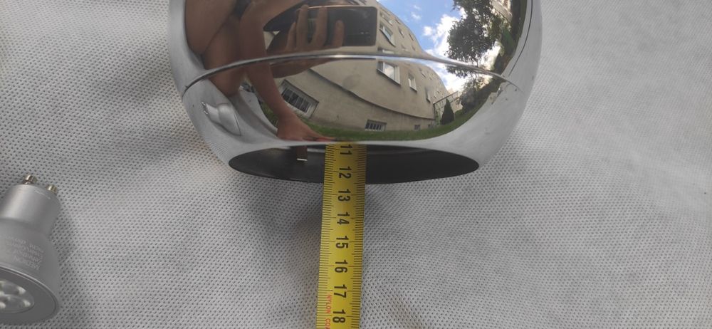 Żyrandol srebrna lampa wisząca, kula. Bulb