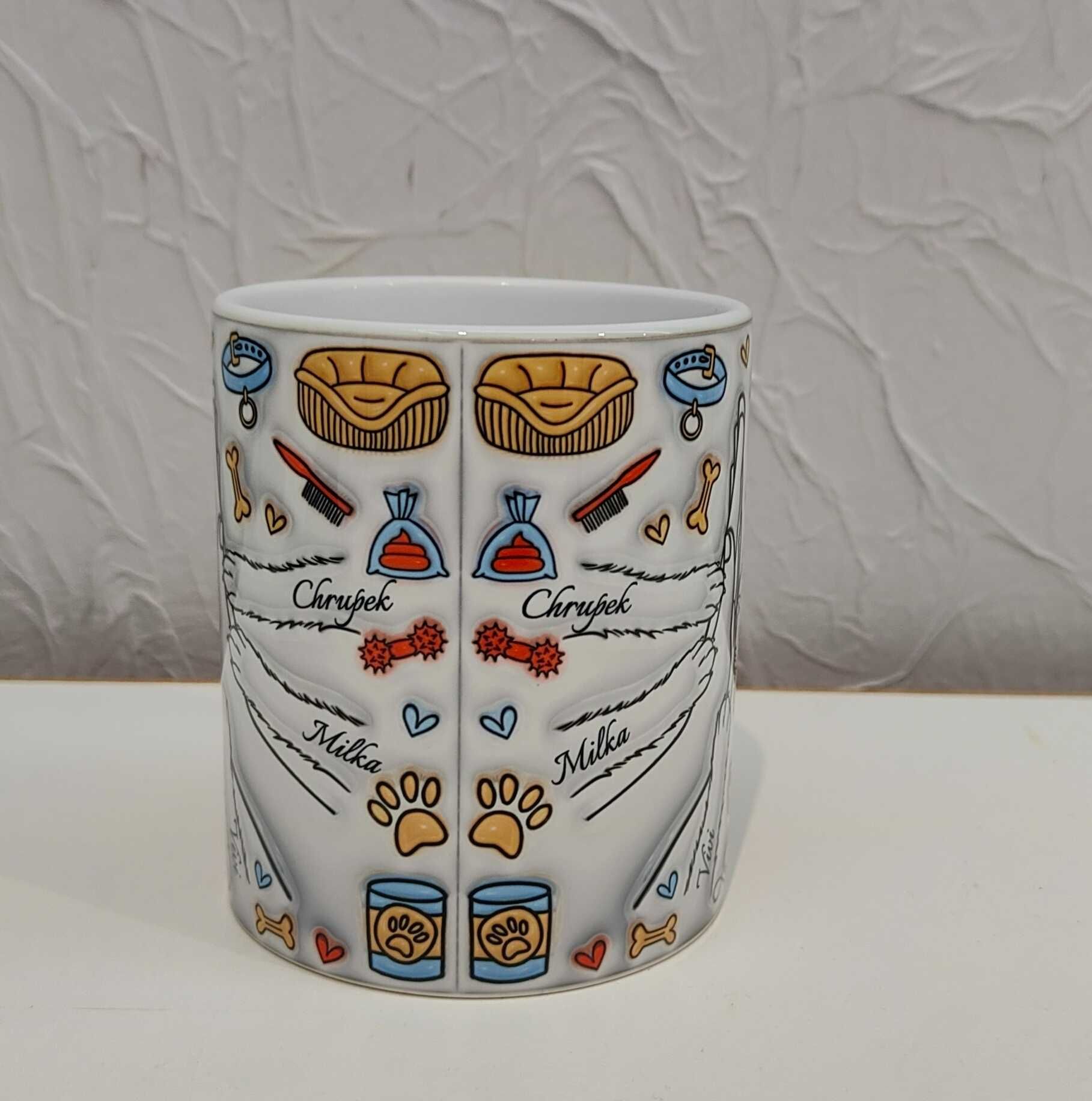 Kubek psia łapa i właściciela 330ml dłoń plus łapka 1-6 psów efekt 3D