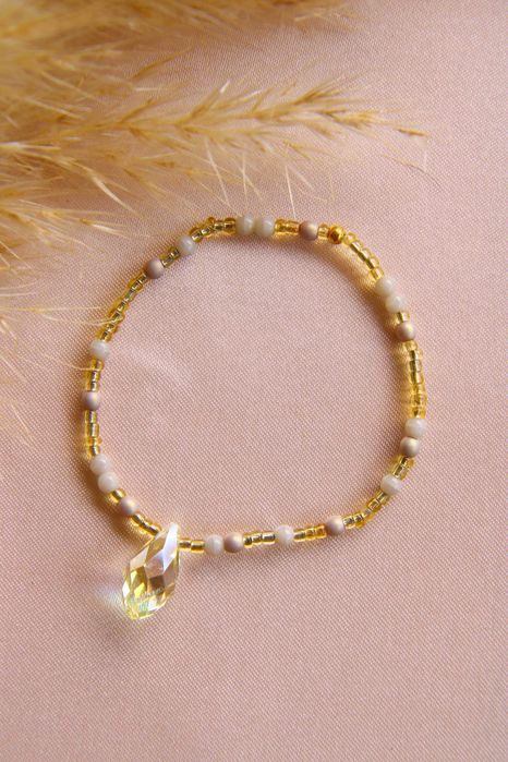 Bransoletka z kryształkiem | rękodzieło, handmade