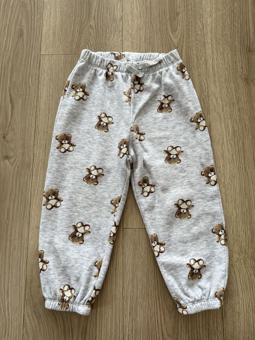 Dresy spodnie 98 dresowe H&M w misie szare