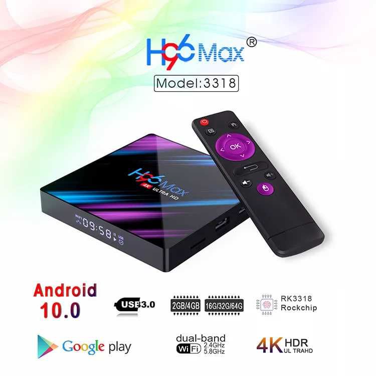 Смарт ТВ приставка H96 Max 4/64 4K Android 10.0 Smart TV Box