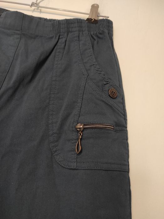 Ocieplane bawełniane spodnie z gumką w pasie