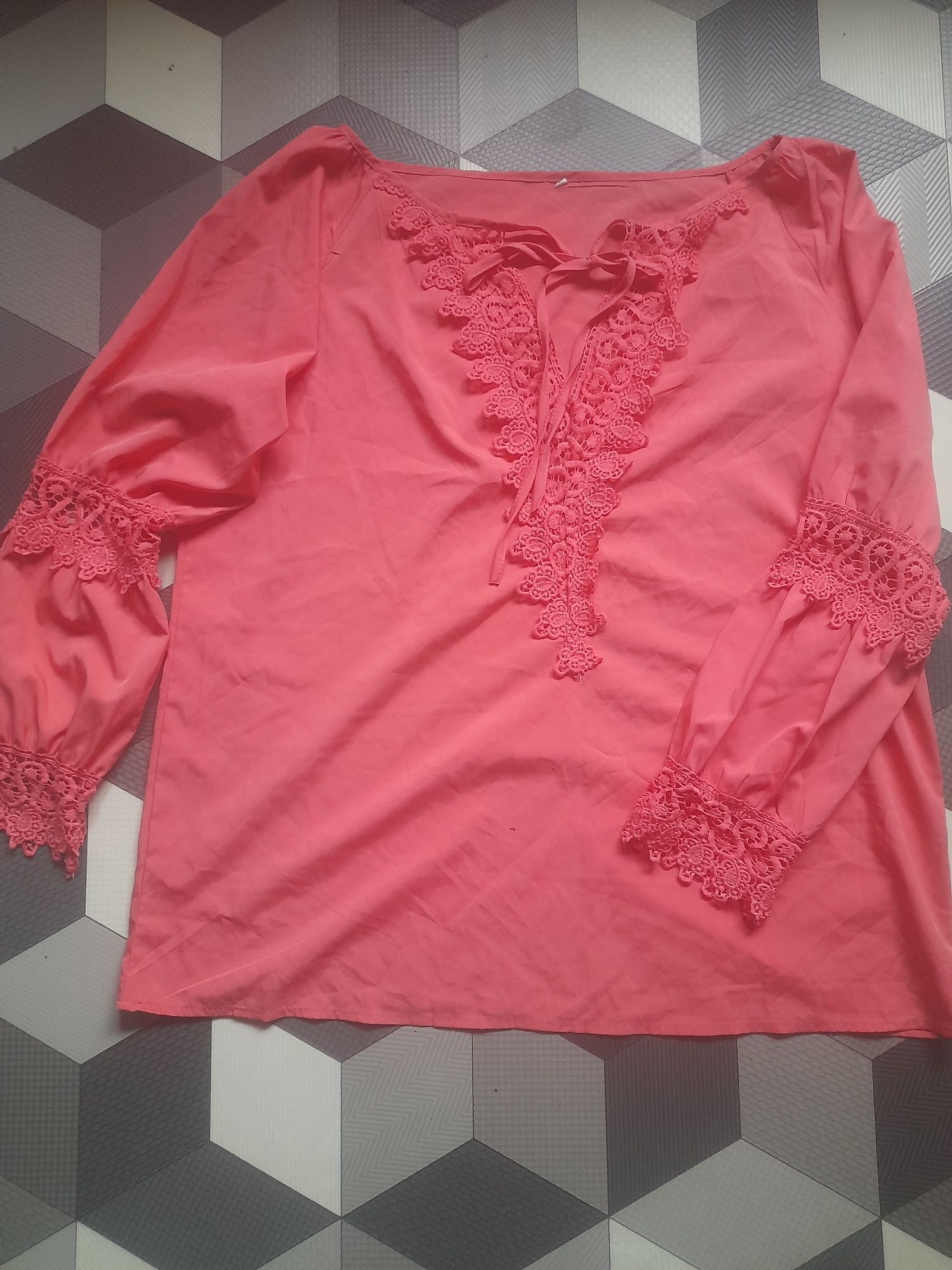 Bluxka koszulowa z koronką boho. Roz brak polecam do xxl