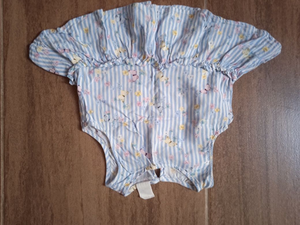 Śliczna sukienka w biało-niebieskie paski H&M r. 74.