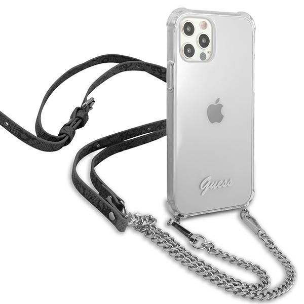 Guess Etui iPhone 12/12 Pro 6,1" Transparent 4G Silver Chain