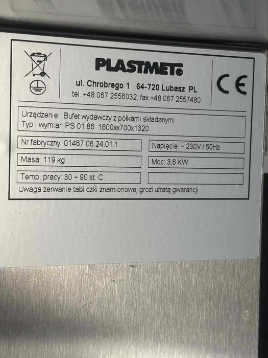 Bufet wydawczy PLASTMET -OKAZJA