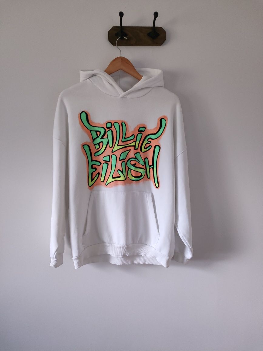 Biała bluza long fit Bershka billie Eilish S