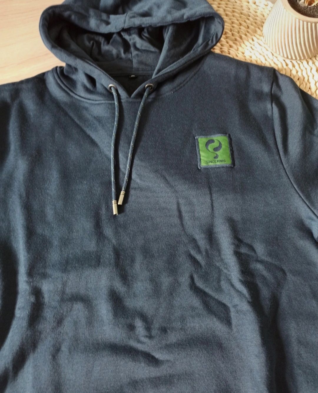 Nowa bluza z kapturem męska granatowa S