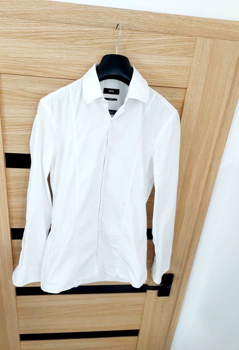 Biała bawełniana koszula męska Hugo Boss slim fit roz S /M 38 15