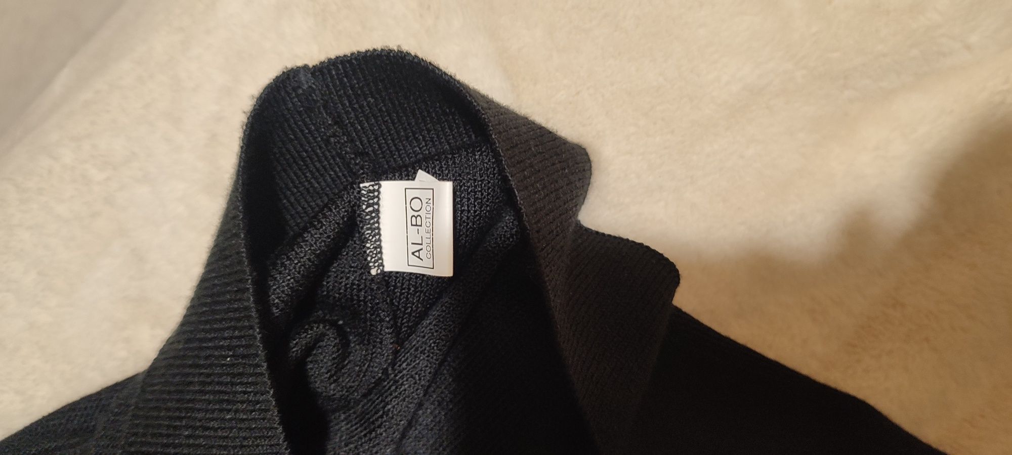 AL-BO Collection czarny rozpinany sweter XL