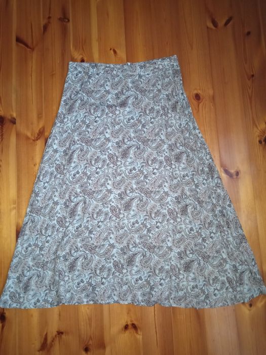 Niebieska spódnica midi boho etno wzór M/L