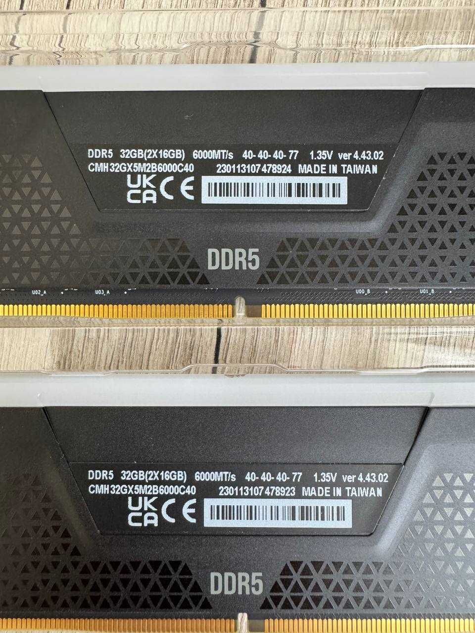 Оперативна памʼять Corsair VENGEANCE RGB DDR5 2×16GB 6000MHz CL40