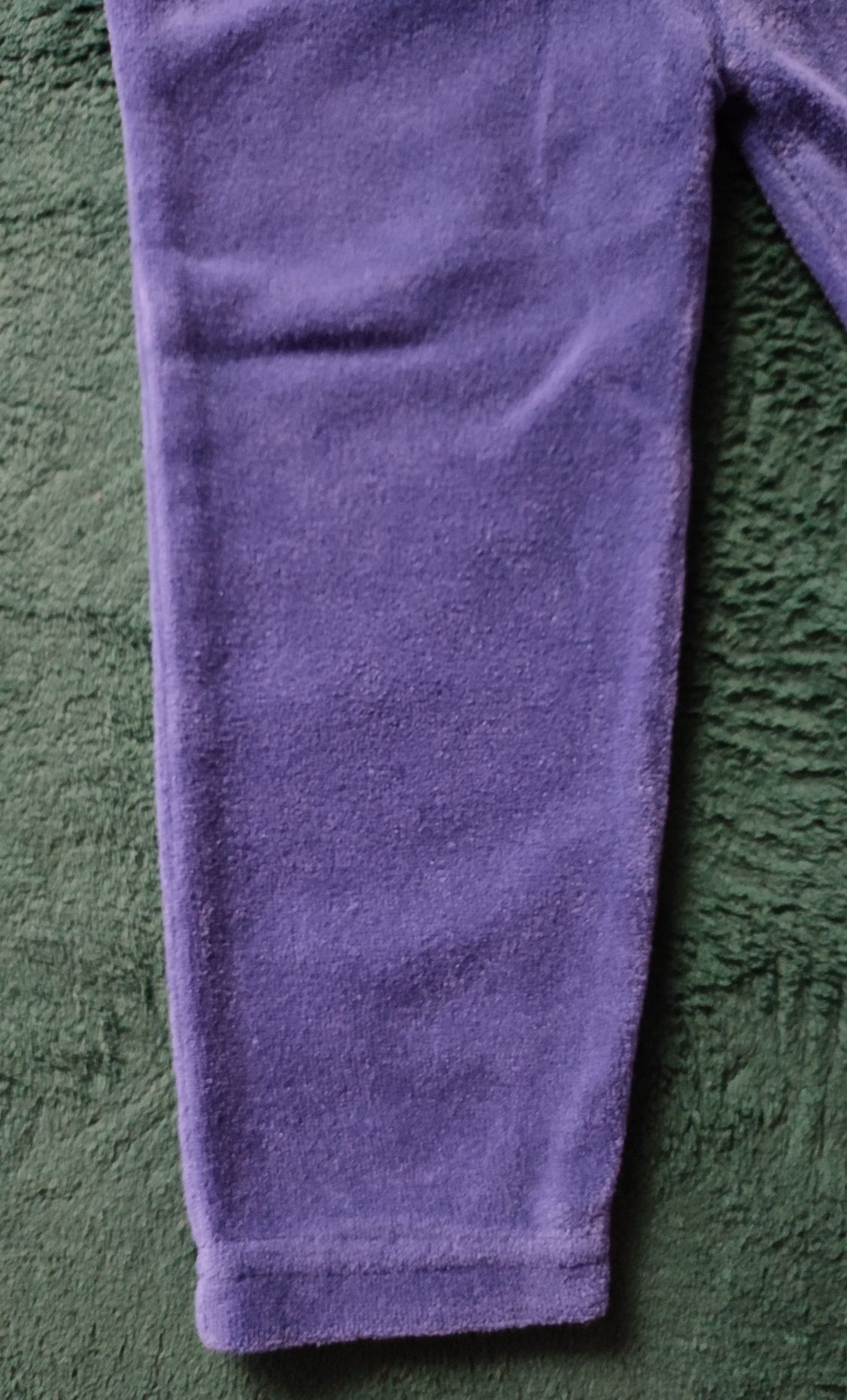 Welurowe niebieskie legginsy dla dziewczynki r.86