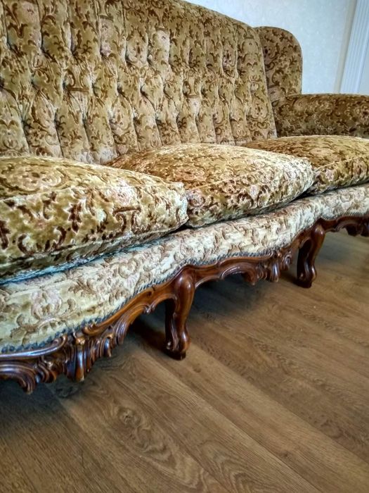 Диван 2 кресла ковровый гобелен барокко Италия