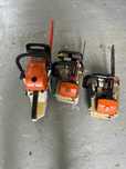 Três motoserras a gasolina Stihl ms 200 t