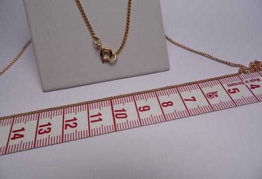 Złoty łańcuszek pancerka 71 cm. 1,3 mm. różowe złoto.