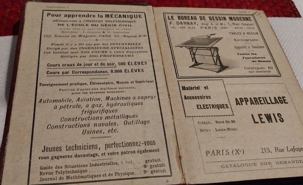 Construction mecanique - agenda dunod 1926 / a l'usage des ingenieurs,