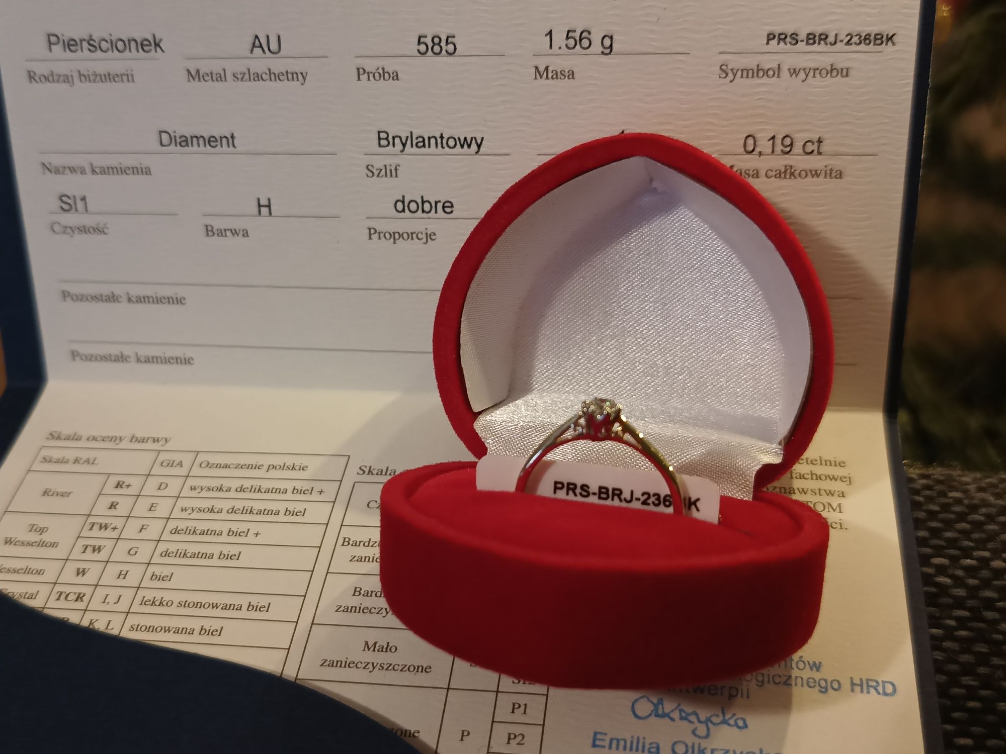Pierścionek z diamentem rozmiar 12